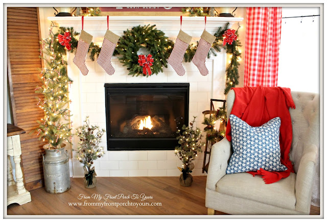 Farmhouse Christmas Mantel-Christmas Tree-Christmas Wreath- From My Front Porch To Yours 