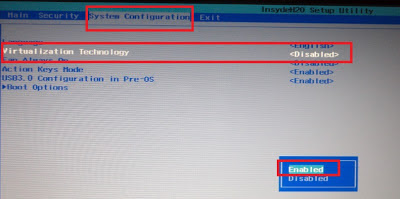 Enable Virtualization Tech