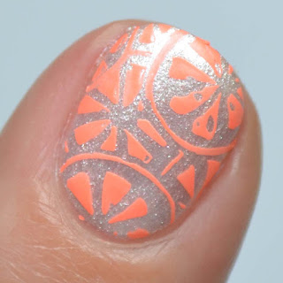 stamped citrus nail art