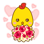 emoticones de pollito con flores