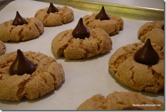 PB Cookies with Chocolate Kisses