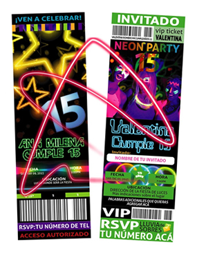 Invitaciones Neon Glow