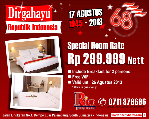  Hotel  Di Palembang PROMO ROOM KEMERDEKAAN RI KE 68th