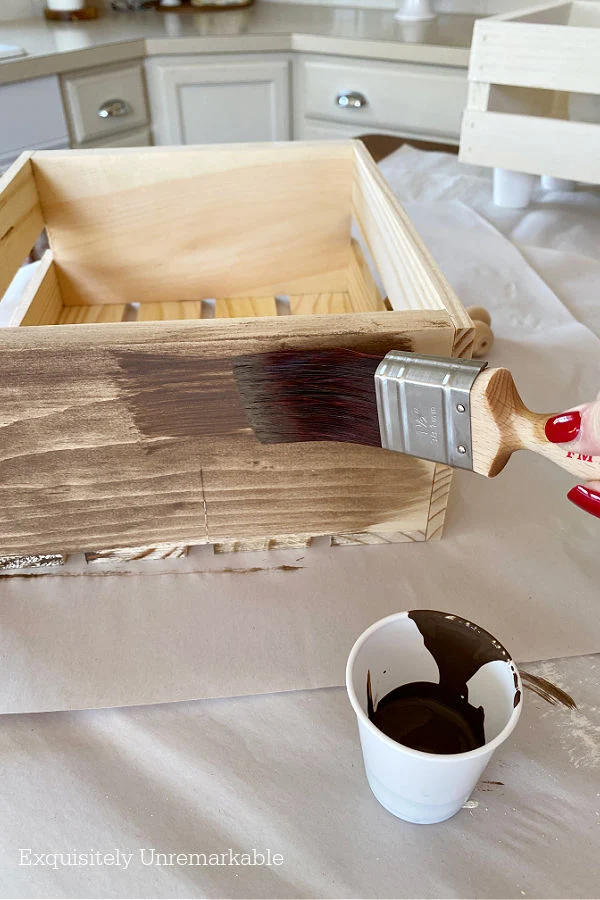 Staining A Wooden Crate Brown