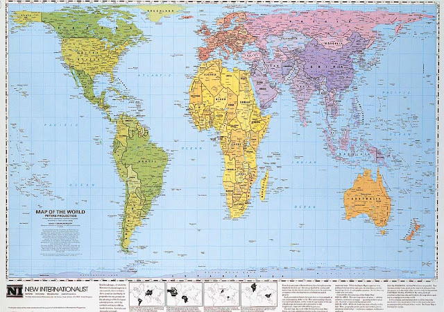 Peterson Projection Map. Arno Peters#39;in haritasıyla