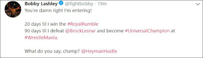 Bobby Lashley tweets about the 2019 Royal Rumble and WrestleMania 35