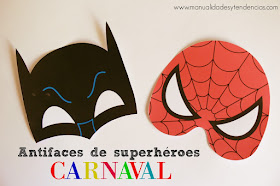 Antifaces de superhéroes imprimibles: Batman y Spiderman