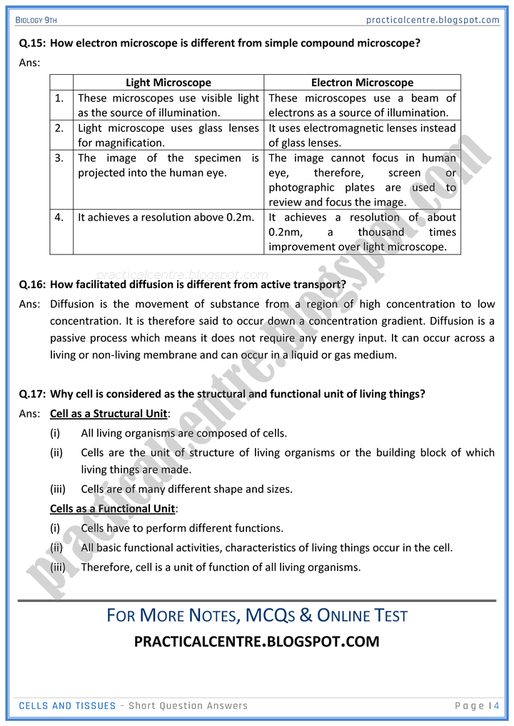 cells-and-tissues-short-question-answers-biology-9th-notes