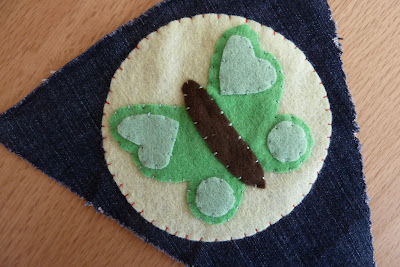 Denim and felt butterfly bunting