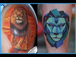 tattoos Tato singa 3D  untuk lenga pria 3D  lion tattoo 