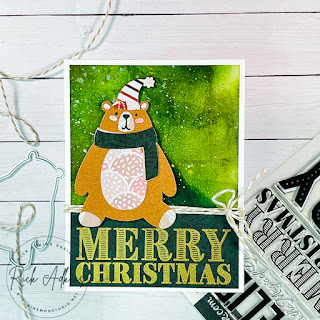 Merry Christmas Bear Card by Rick Adkins Over Head view