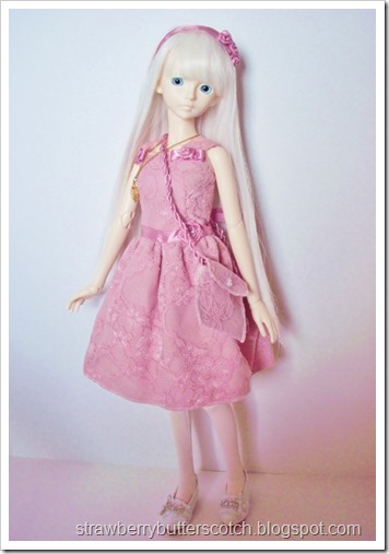 Cute pink lace dress set for a ball jointed doll.