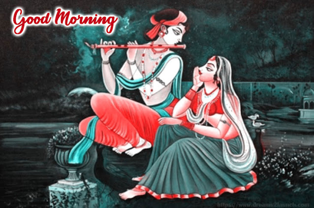 radha krishna romantic good morning images