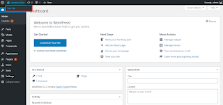 Tampilan dashboard wordpress