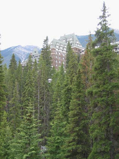 Banff Springs Hotel from the Bow River.