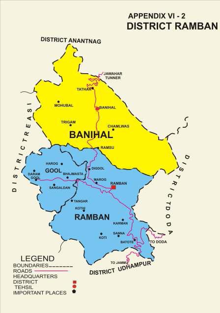 Tourist Map Of Kashmir. and Kashmir