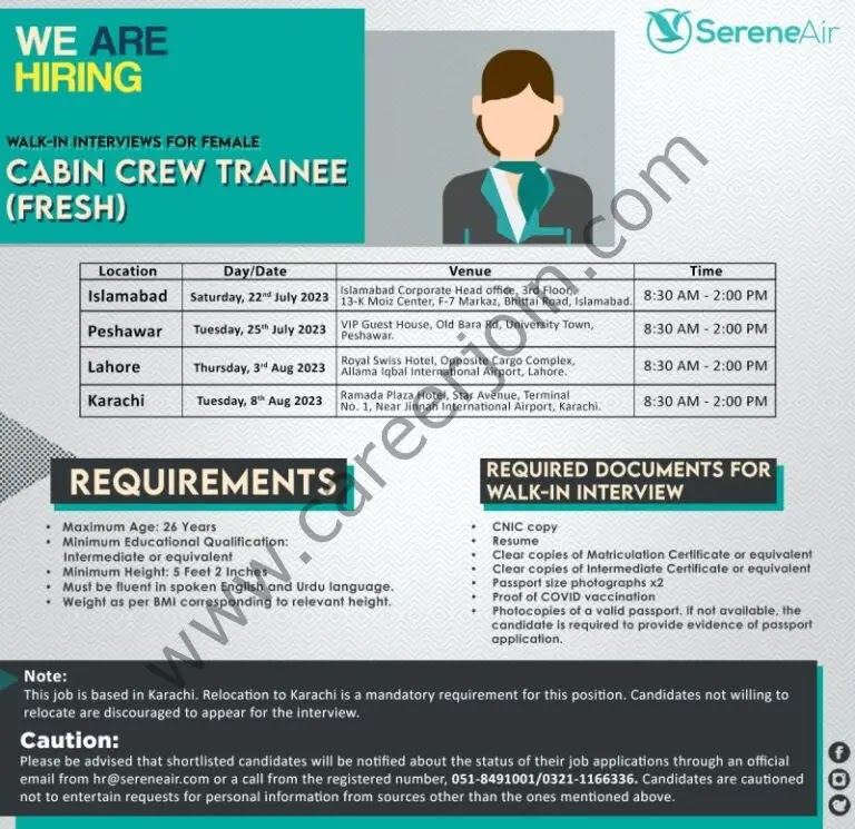 Jobs in Serene Air Pakistan