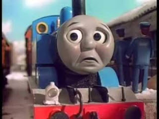 WORRIED THOMAS THE TRAIN