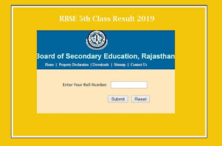 Rajasthan 5th Class Result 2019 Check Here
