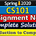 CS101 Assignment 1 Solution 2020 | Spring 2020