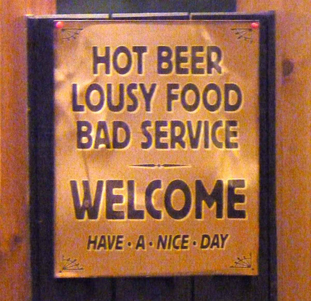 funny bar sign - bad service