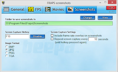 Take Screenshot of Game or Record Video with Fraps