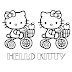 Dibujo para pintar hello kitty en bicicleta