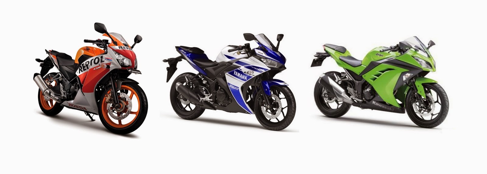 Yamaha YZF-R25 VS Ninja 250 vs CBR 250R
