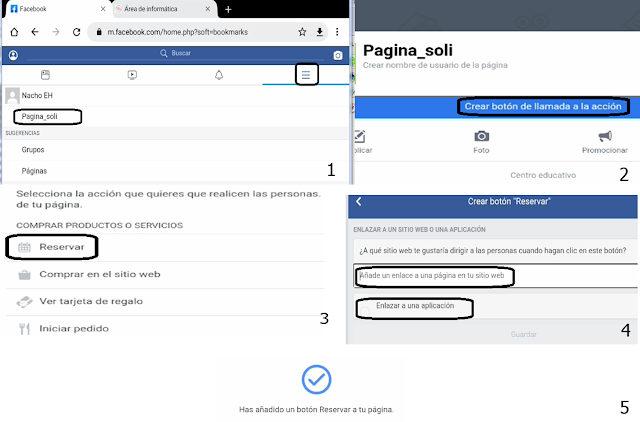 Agregar botón reservar en Facebook