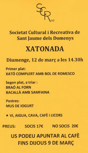 Xatonada SRC Sant Jaume dels Domenys, diumenge 12 de març 2017