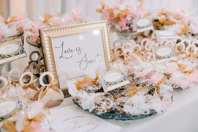 decorated wedding cookies dessert table