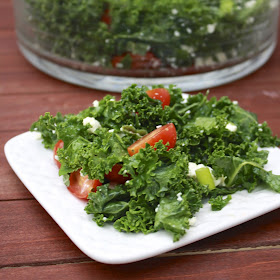 Kale and Tomato Salad with Feta and Mint | The Sweets Life