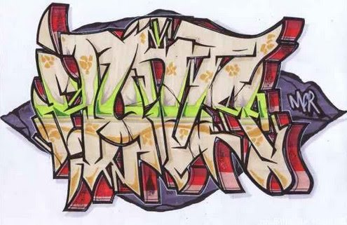 graffiti alphabet. Cool graffiti alphabet by MCR. Different style of street graffiti art