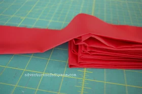 fold and iron strips in half for ruffle