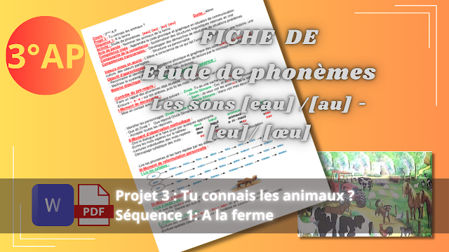 Fiche de ''Etude de phonèmes'' - séquence 1 - projet 3 - 3A