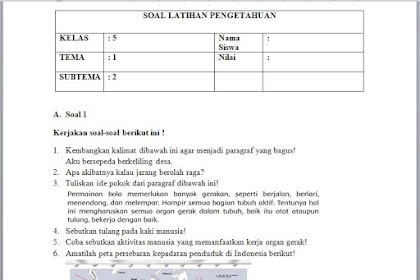 Soal Tema 1 Subtema 2 Kelas 6 Dan Kunci Jawaban