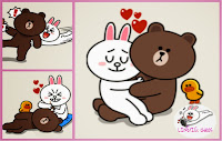 sticker line brown and cony