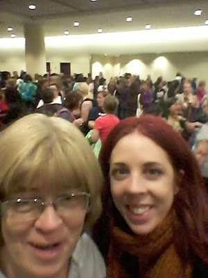 My Mom and I waiting in line at The National Women's Show in Toronto. Fashion,beauty, travel fitness an Convention Centre