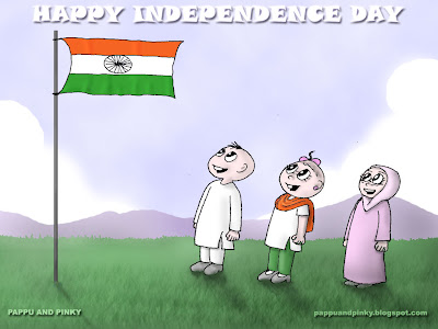 Indian independence day cartoon wallpaper