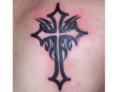 Tribal cross tattoos pictures