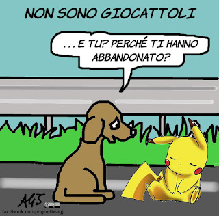 pokemon, pokemonGo, abbandono animali, satira, vignetta