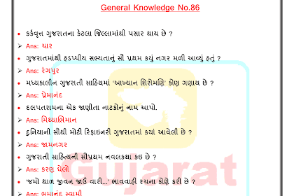 Gujarat Gk 29-01-2018 IMP General Knowledge 86 Image