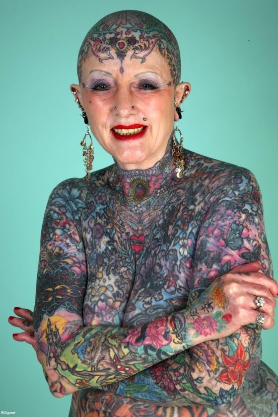 The world's most tattooed woman While most women in their sixties plan to