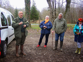Forestry officer giving a talk to the public.  Indre et Loire, France. Photographed by Susan Walter. Tour the Loire Valley with a classic car and a private guide.