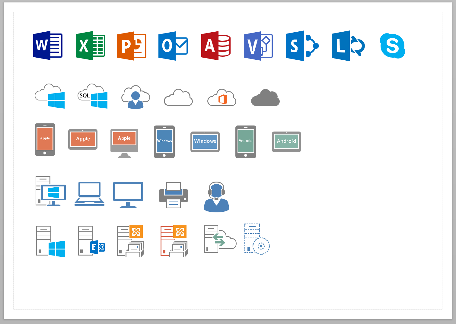 The visio stencil for SharePoint Exchange Lync and 