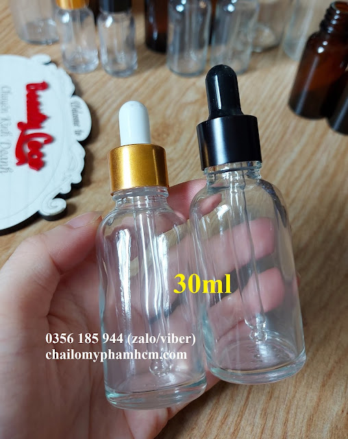 CHAI CHIẾT TINH DẦU 30ML BÓP GIỌT LỌ THỦY TINH ĐỰNG SERUM