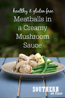 Healthy Baked Meatballs Recipe in a Creamy Mushroom Sauce