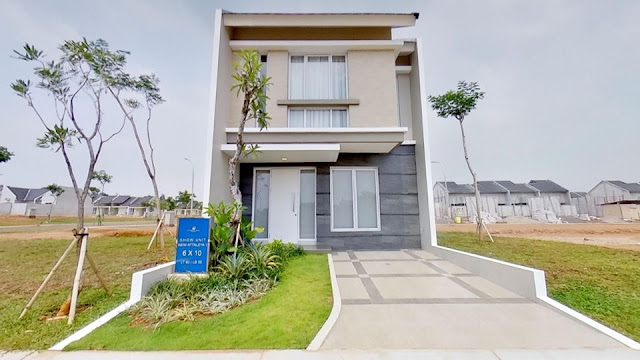 Facade view minimalist house two storey 03