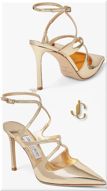 ♦Jimmy Choo Azia 95 gold liquid metal leather pumps #jimmychoo #shoes #gold #brilliantluxury