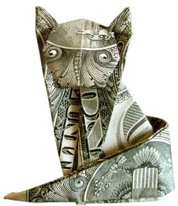 Beautiful money sculptures of Cat